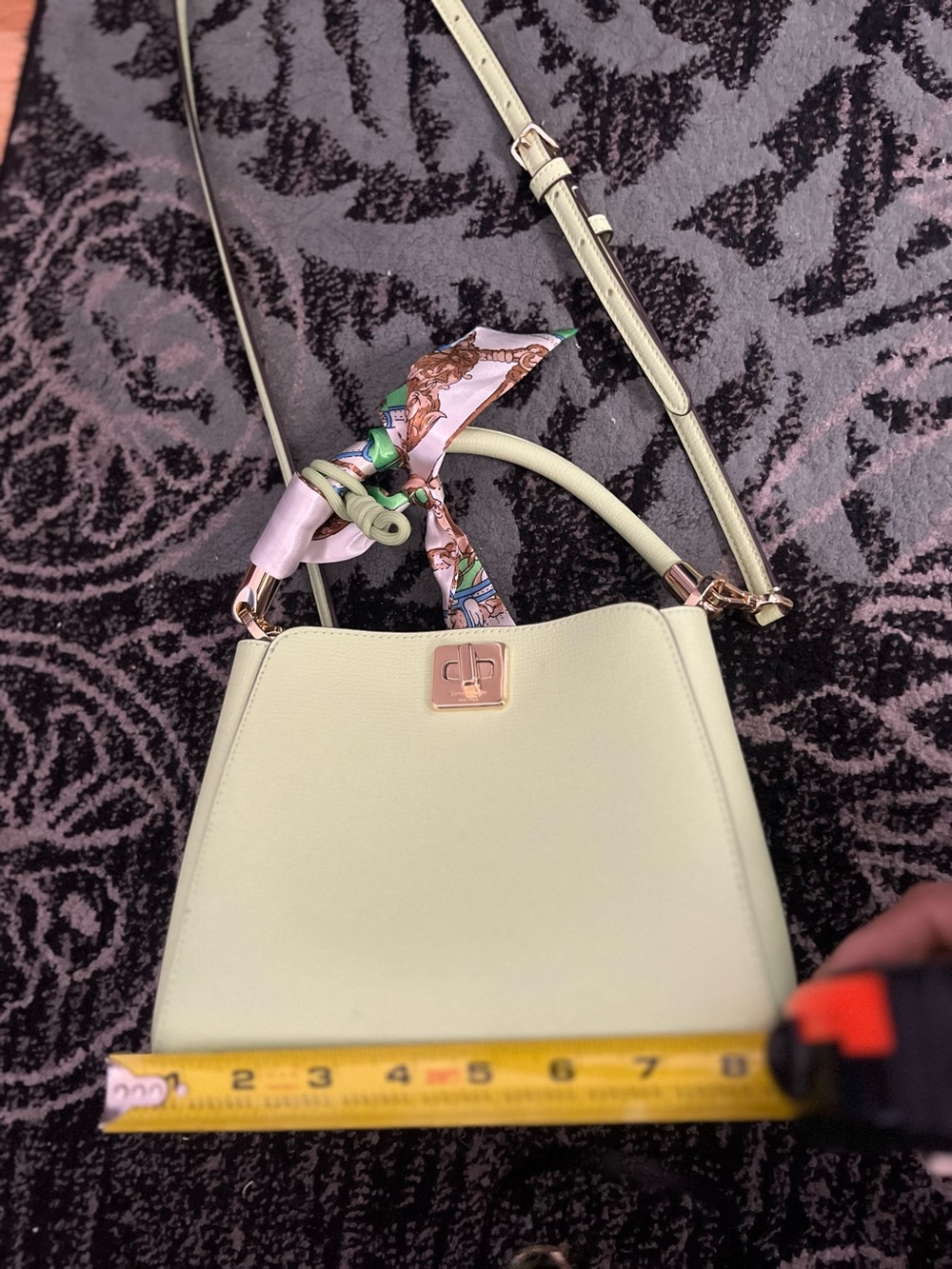 kate spade Light Green purse. Shouler strap area has a crease from hanging - Picture 7 of 16